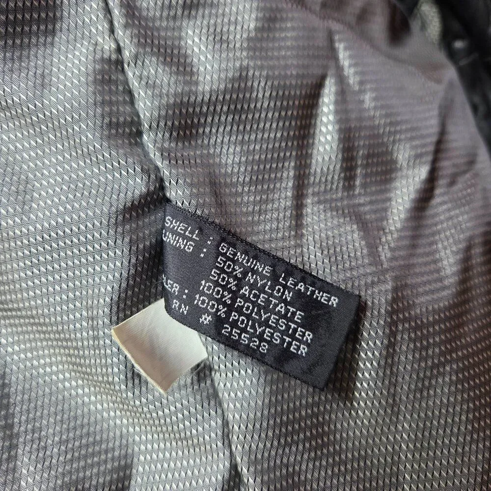 Saxony Vintage Leather Bomber Jacket | Men’s Size 40 | Black Full‎ Zip